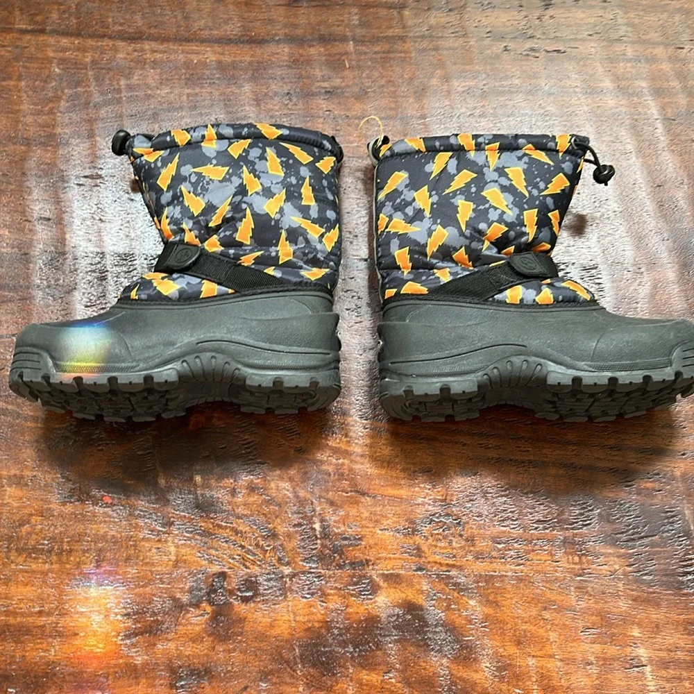 NORTHSIDE Unisex Kids Winter Insulated Frosty Boots Black/Orange Lightning US-2